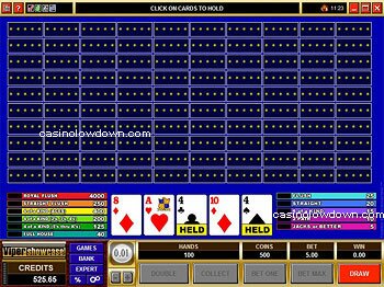 100 Play Bonus Poker Cards Held