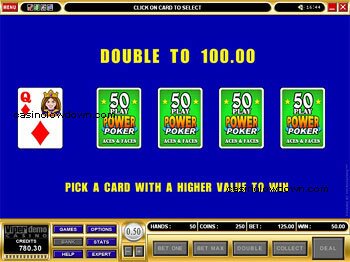 50 Play Aces and Faces Video Poker 3