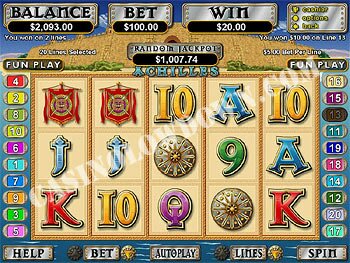 Achilles Video Slot Main Screen