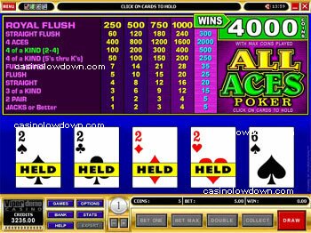 AllAces Video Poker Screenshot