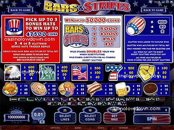 Bars and Stripes Paytable