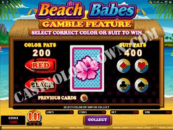 Beach Babes Gamble Screen