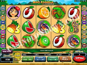 Big Kahuna Snakes and Ladders Main Screen