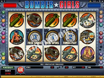 Bomber Girls Free Spins Triggered