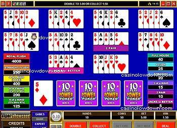 Bonus Poker 10 Play Power Poker Cards Dealt