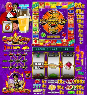 Cash 'n' Curry Reels and Feature Screen