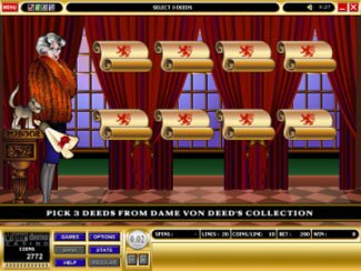 Dame von Deeds Bonus Screen