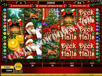 Deck the Halls Free Spins Screen