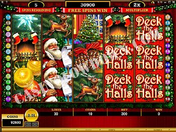Deck the Halls Free Spins Screen