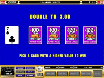 Deuces and Joker 100 Play Power Poker Gamble