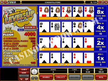 Deuces Wild Level-Up Poker Win Screen