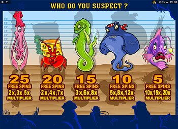 Free Spins Selection Screen