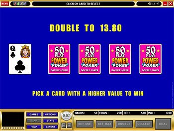 Double Joker 50 Play Power Poker Gamble