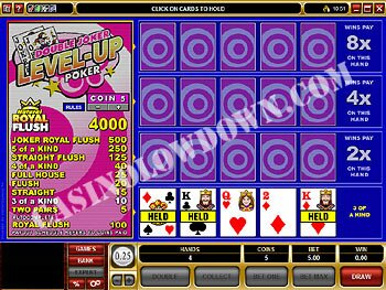 Double Joker Level Up Poker Main Screen