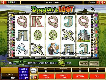 Dragon's Loot Main Screen