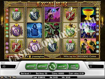 Excalibur Main Screen