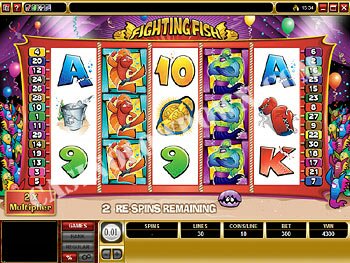 Fighting Fish Free Spins Screen