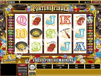 Fortune Finder Free Spins Screen