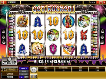 Get Rocked! Free Spins Screen