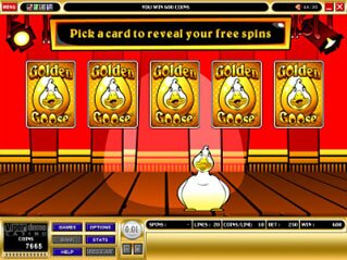 Pick a Card Bonus Screen
