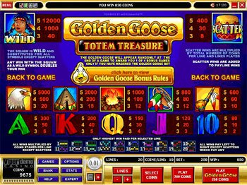 Golden Goose Totem Treasure Payout Screen