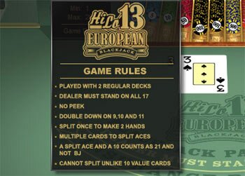 Hi Lo 13 Blackjack Game Rules