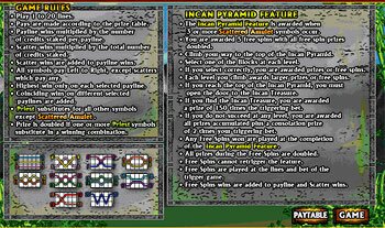 Inca Gold Rules Screen