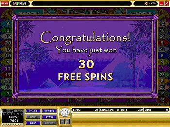 Isis VideoSlot Free Spins Won