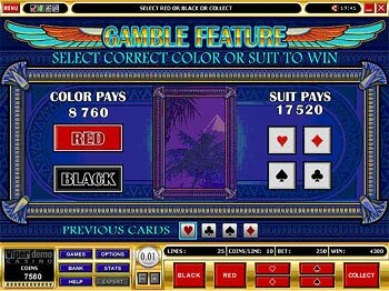 Isis VideoSlot Gamble Screen