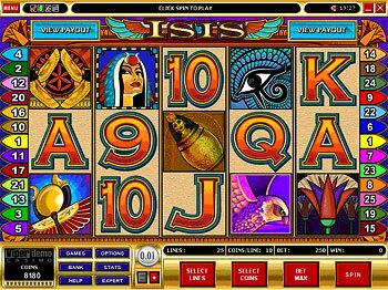 Isis Video Slot Reels Screen