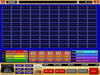 Jacks or Better 100 Play Power Poker