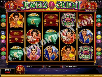 Jewels of the Orient Free Spins Screen