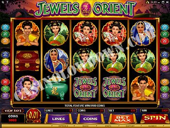 Jewels of the Orient Main Screen
