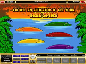 Bonus Free Spins Selection Screen