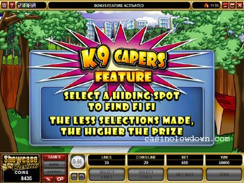 K9 Capers Bonus Screen 1