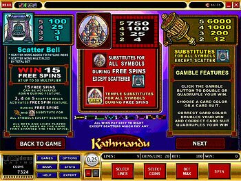 Paytable 1 Screen