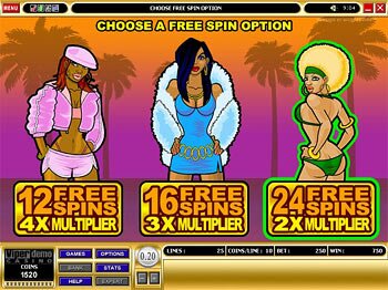 Free Spin Selection Screen