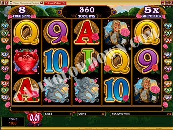 Love Potion Free Spins Screen
