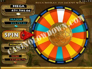 Mega Moolah Isis Bonus Screen