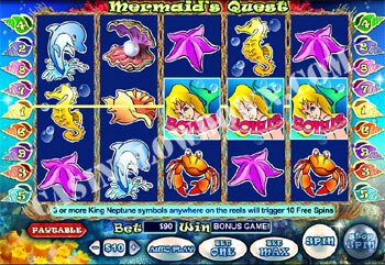 Mermaid's Quest Bonus Screen