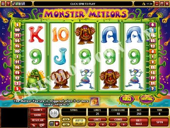 Monster Meteors Main Screen