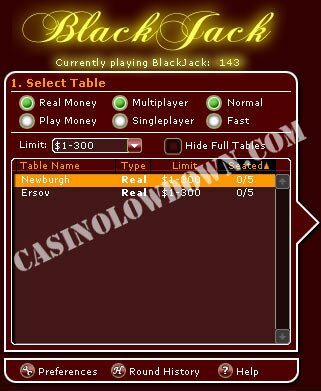 Select Real Money and Multiplayer
