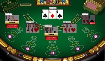 Multihand 3 Card Poker Placing Ante Bet