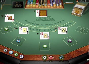 Multi-hand Vegas Downtown Blackjack Gold