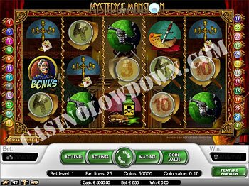 Mystery at the Mansion Main Screen