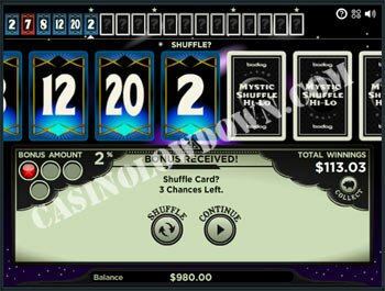 Choose Lower or Higher Cards : Mystic Shuffle Hi-Lo