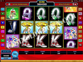 Pedal Power Free Spins Screen