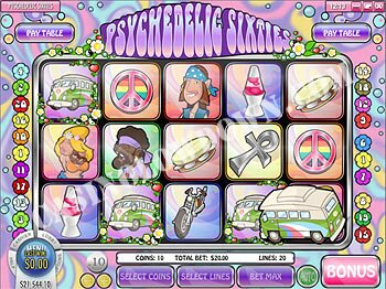 Psychedelic Sixties - Bonus round win with Bus animation