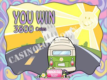 Psychedelic Sixties - Bonus round win screen showing next destination (Italy)