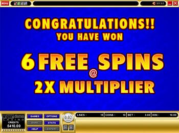Bonus Congratulations Screen